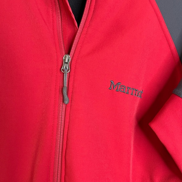 Gently Worn Marmot Windstopper Red and Gray wind Block Soft Shell jacket Small - Picture 2 of 8